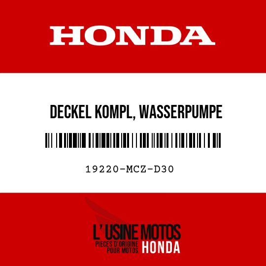 image de 19220-MCZ-D30 DECKEL KOMPL, WASSERPUMPE