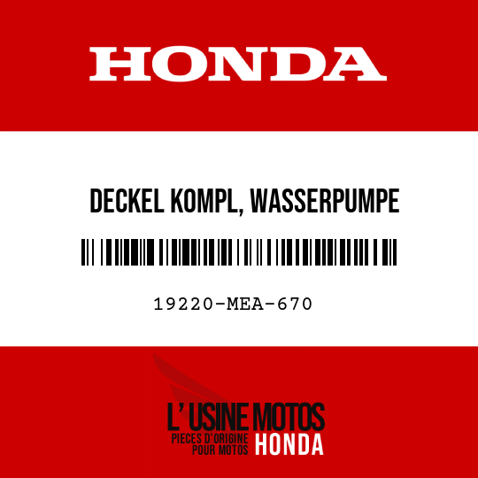 image de 19220-MEA-670 DECKEL KOMPL, WASSERPUMPE