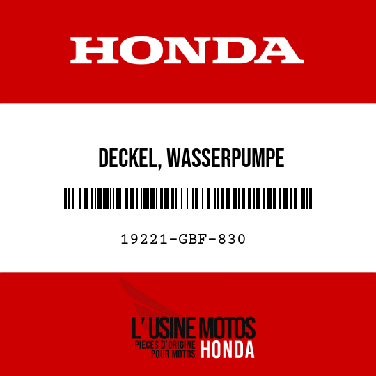 image de 19221-GBF-830 DECKEL, WASSERPUMPE