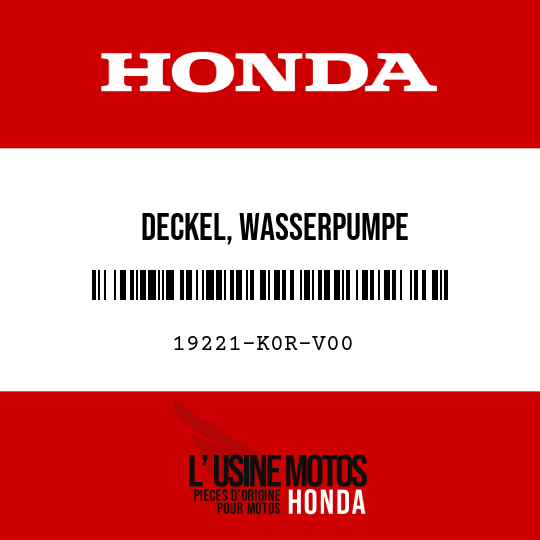 image de 19221-K0R-V00 DECKEL, WASSERPUMPE