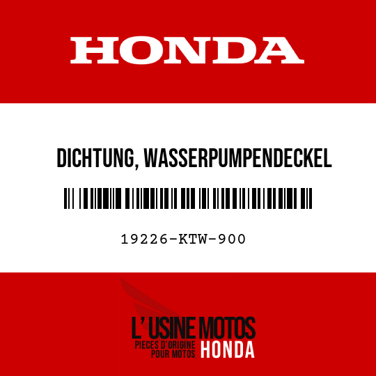image de 19226-KTW-900 DICHTUNG, WASSERPUMPENDECKEL