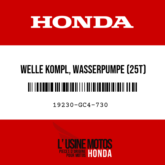 image de 19230-GC4-730 WELLE KOMPL, WASSERPUMPE (25T)