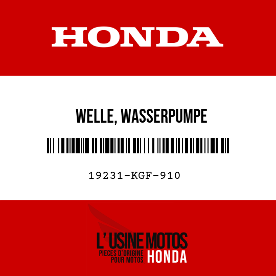 image de 19231-KGF-910 WELLE, WASSERPUMPE