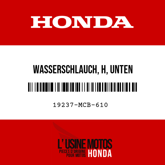 image de 19237-MCB-610 WASSERSCHLAUCH, H, UNTEN
