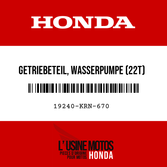 image de 19240-KRN-670 GETRIEBETEIL, WASSERPUMPE (22T)