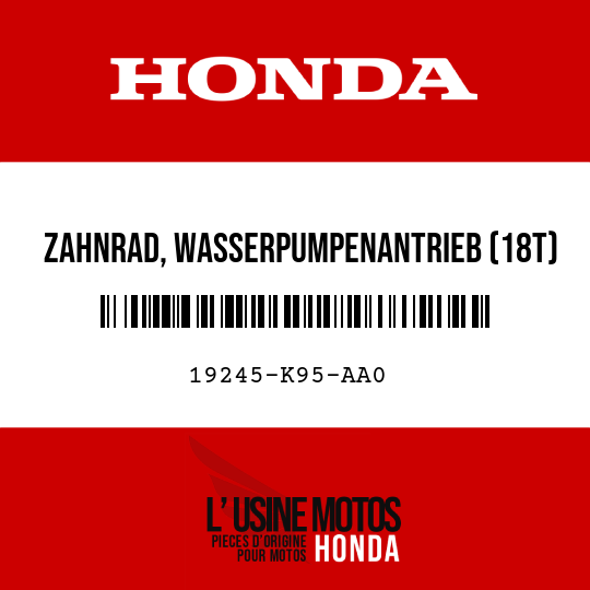 image de 19245-K95-AA0 ZAHNRAD, WASSERPUMPENANTRIEB (18T)