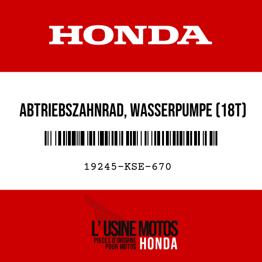 image de 19245-KSE-670 ABTRIEBSZAHNRAD, WASSERPUMPE (18T)