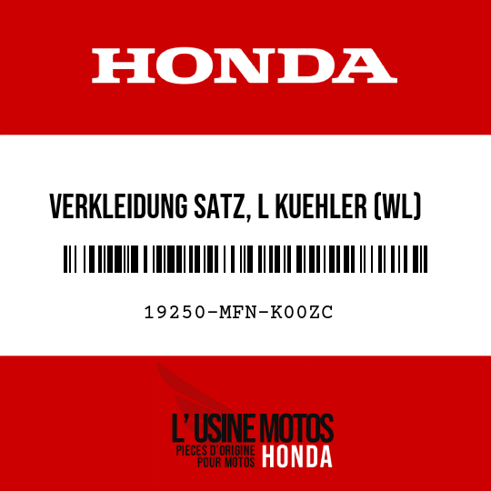 image de 19250-MFN-K00ZC VERKLEIDUNG SATZ, L KUEHLER (WL) TYPE1
