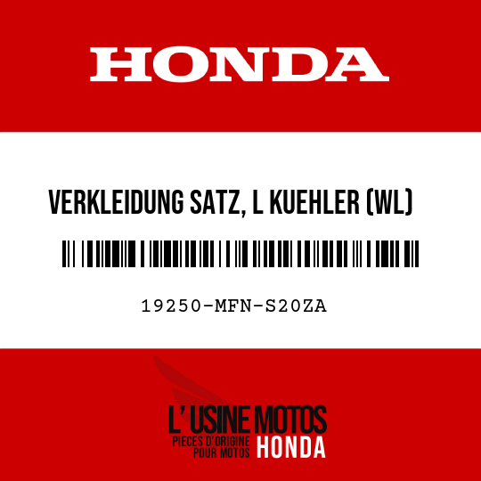 image de 19250-MFN-S20ZA VERKLEIDUNG SATZ, L KUEHLER (WL) TYPE3