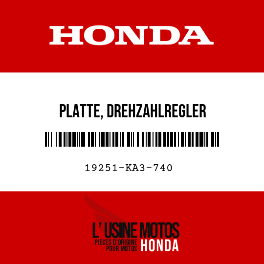 image de 19251-KA3-740 PLATTE, DREHZAHLREGLER