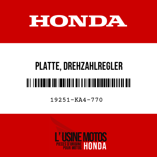 image de 19251-KA4-770 PLATTE, DREHZAHLREGLER