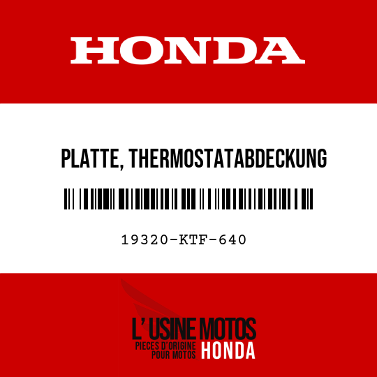 image de 19320-KTF-640 PLATTE, THERMOSTATABDECKUNG