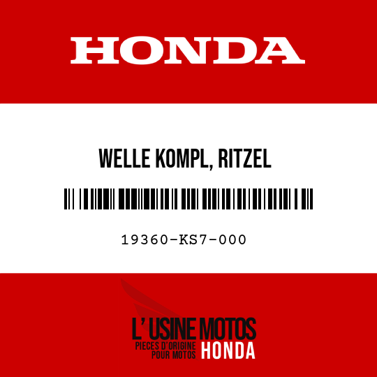 image de 19360-KS7-000 WELLE KOMPL, RITZEL