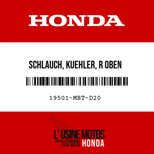 image de 19501-MBT-D20 SCHLAUCH, KUEHLER, R OBEN