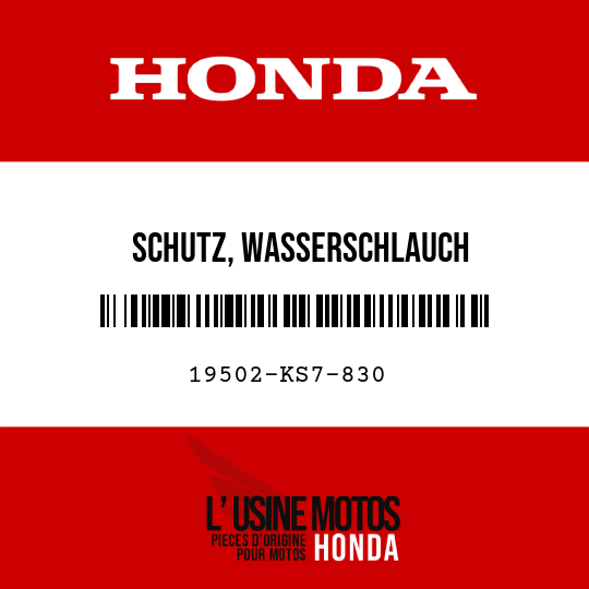 image de 19502-KS7-830 SCHUTZ, WASSERSCHLAUCH