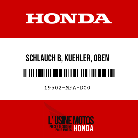 image de 19502-MFA-D00 SCHLAUCH B, KUEHLER, OBEN
