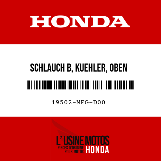 image de 19502-MFG-D00 SCHLAUCH B, KUEHLER, OBEN