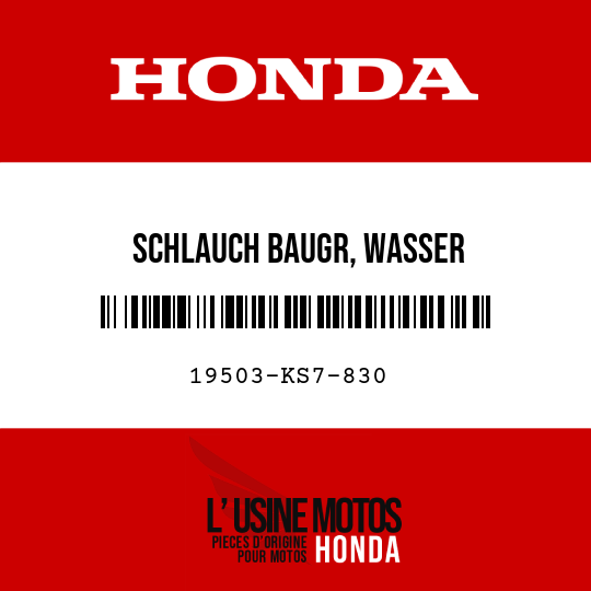 image de 19503-KS7-830 SCHLAUCH BAUGR, WASSER