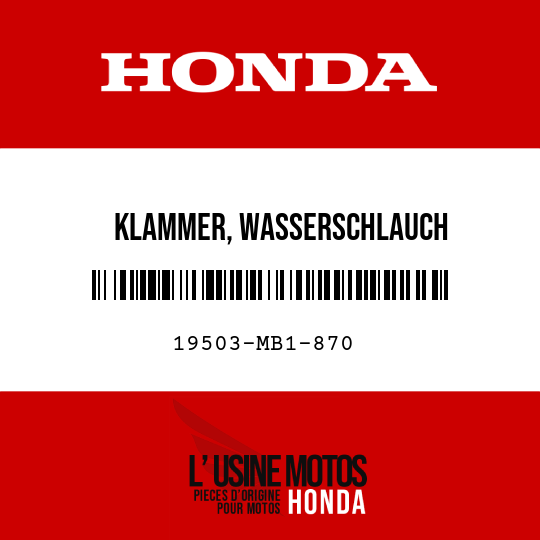 image de 19503-MB1-870 KLAMMER, WASSERSCHLAUCH