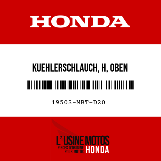 image de 19503-MBT-D20 KUEHLERSCHLAUCH, H, OBEN