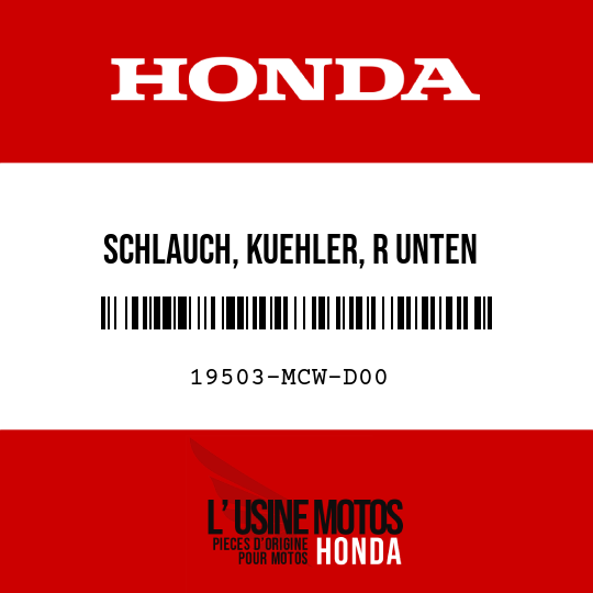 image de 19503-MCW-D00 SCHLAUCH, KUEHLER, R UNTEN