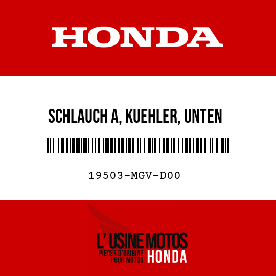 image de 19503-MGV-D00 SCHLAUCH A, KUEHLER, UNTEN