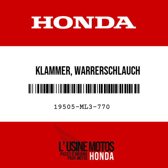 image de 19505-ML3-770 KLAMMER, WARRERSCHLAUCH