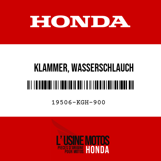 image de 19506-KGH-900 KLAMMER, WASSERSCHLAUCH