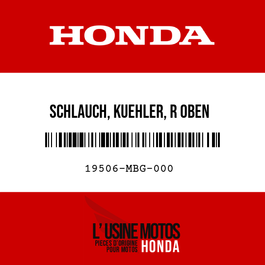 image de 19506-MBG-000 SCHLAUCH, KUEHLER, R OBEN