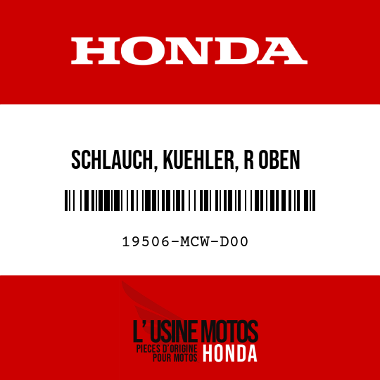 image de 19506-MCW-D00 SCHLAUCH, KUEHLER, R OBEN