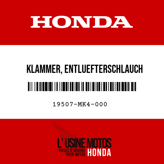 image de 19507-MK4-000 KLAMMER, ENTLUEFTERSCHLAUCH