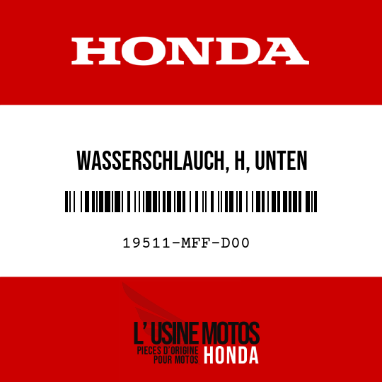 image de 19511-MFF-D00 WASSERSCHLAUCH, H, UNTEN