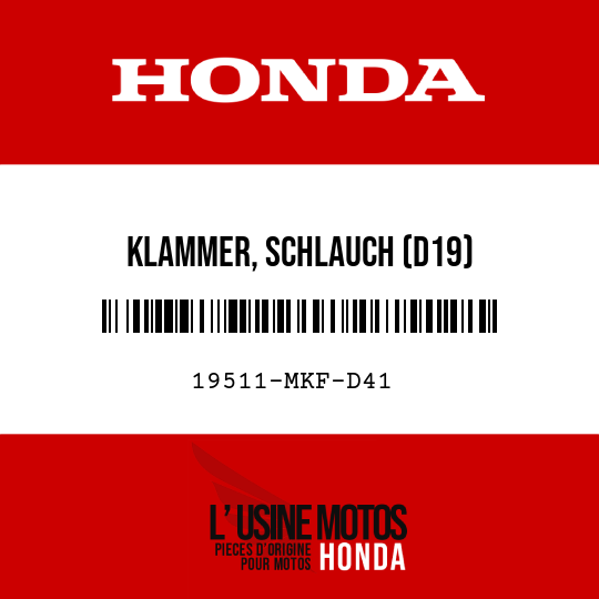 image de 19511-MKF-D41 KLAMMER, SCHLAUCH (D19)