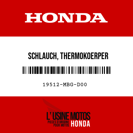 image de 19512-MBG-D00 SCHLAUCH, THERMOKOERPER