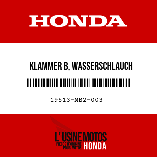 image de 19513-MB2-003 KLAMMER B, WASSERSCHLAUCH