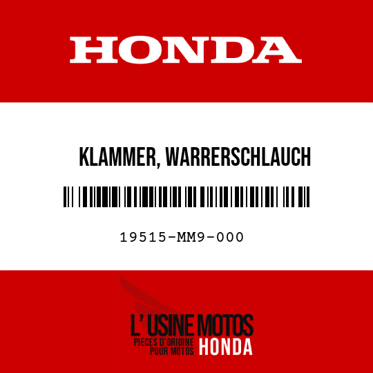 image de 19515-MM9-000 KLAMMER, WARRERSCHLAUCH