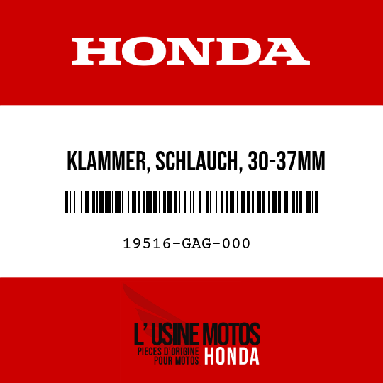 image de 19516-GAG-000 KLAMMER, SCHLAUCH, 30-37MM