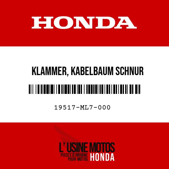 image de 19517-ML7-000 KLAMMER, KABELBAUM SCHNUR