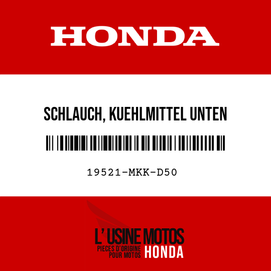 image de 19521-MKK-D50 SCHLAUCH, KUEHLMITTEL UNTEN