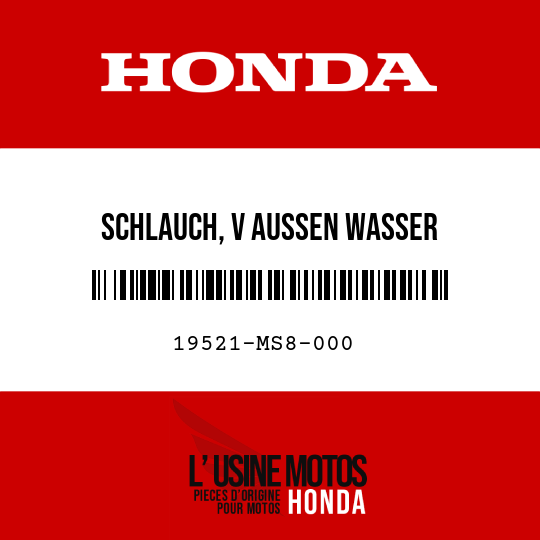 image de 19521-MS8-000 SCHLAUCH, V AUSSEN WASSER