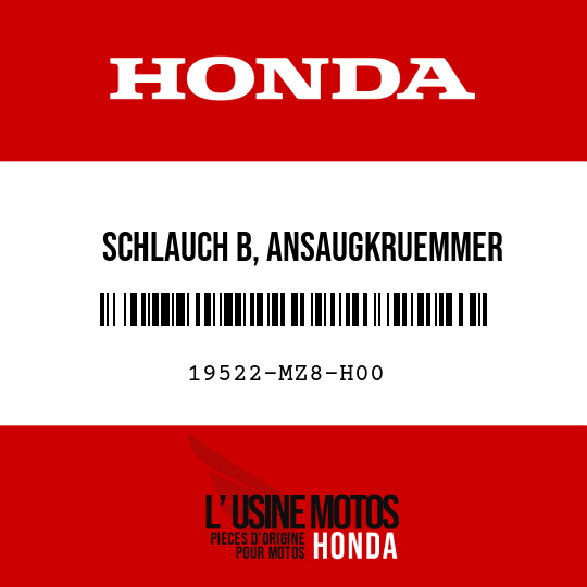 image de 19522-MZ8-H00 SCHLAUCH B, ANSAUGKRUEMMER