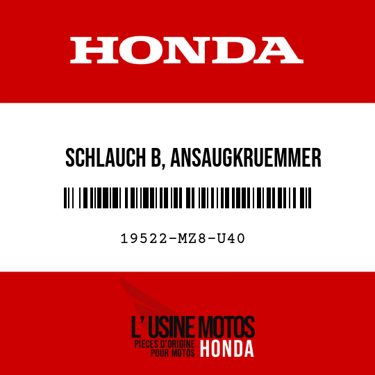 image de 19522-MZ8-U40 SCHLAUCH B, ANSAUGKRUEMMER