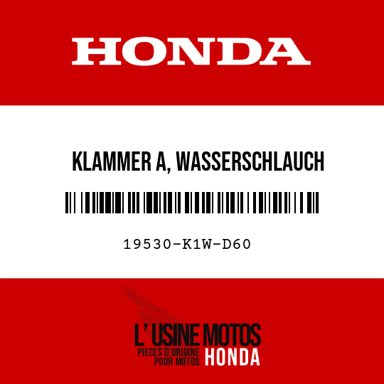 image de 19530-K1W-D60 KLAMMER A, WASSERSCHLAUCH