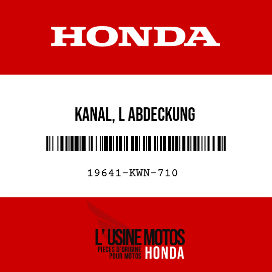 image de 19641-KWN-710 KANAL, L ABDECKUNG