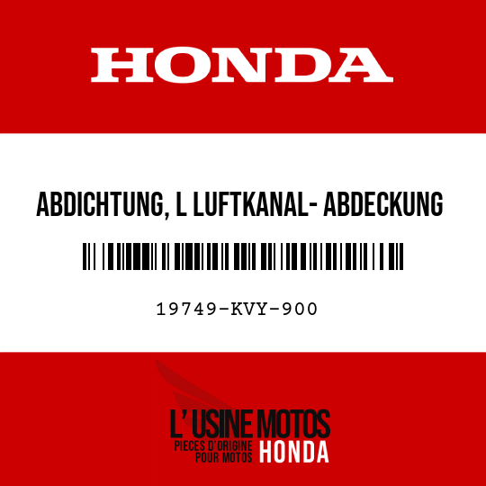 image de 19749-KVY-900 ABDICHTUNG, L LUFTKANAL- ABDECKUNG