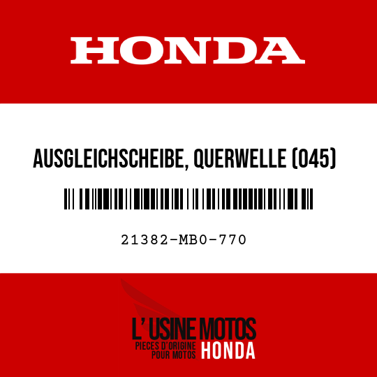image de 21382-MB0-770 AUSGLEICHSCHEIBE, QUERWELLE (045)