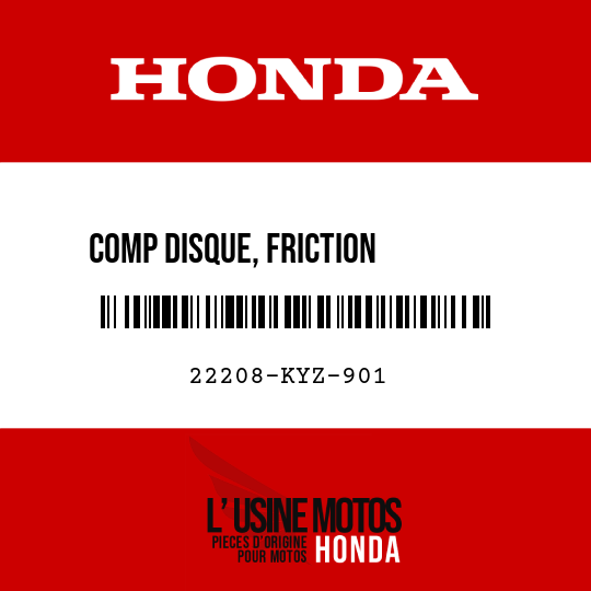 image de 22208-KYZ-901 COMP DISQUE, FRICTION        EMBRAYAGE