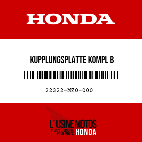 image de 22322-MZ0-000 KUPPLUNGSPLATTE KOMPL B