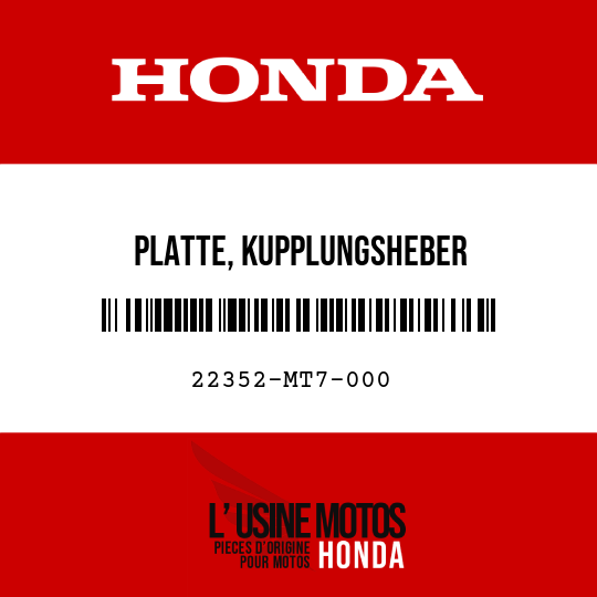 image de 22352-MT7-000 PLATTE, KUPPLUNGSHEBER
