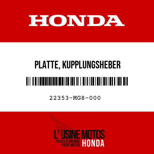image de 22353-MG8-000 PLATTE, KUPPLUNGSHEBER